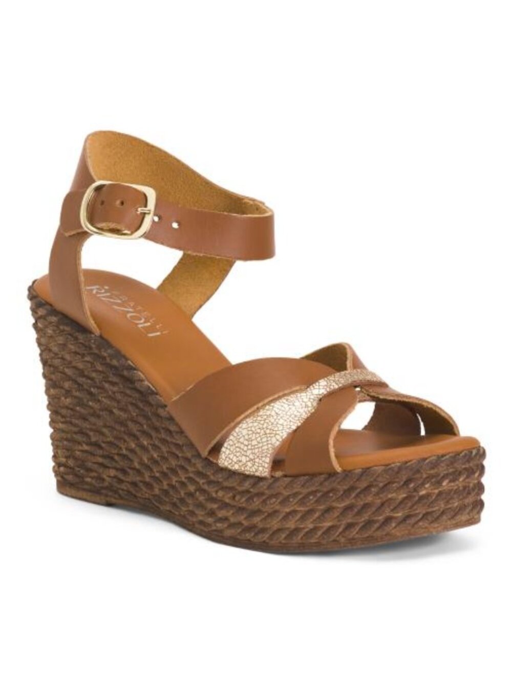 RIZZOLI Made In Italy Leather Wedge Sandals